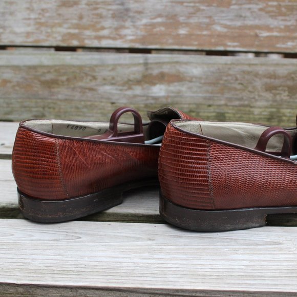 Vintage Cole Haan Brown Lizard Skin Loafers, Women's 9 B, Made in Italy, EUC - Picture 6 of 12